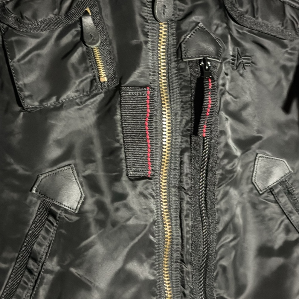 ALPHA INDUSTRIES Bomber B-15 Flight Jacket Fart-Pac Eagles Vintage Coat Medium - Picture 6 of 14